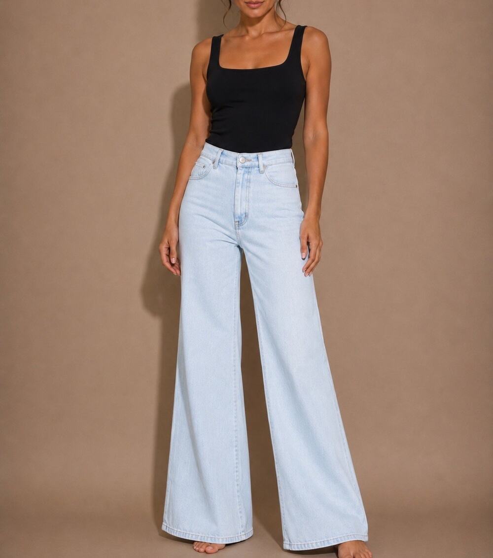 Rag & Bone Ruth NWT Super High Rise Ultra Wide Leg Jeans Light Wash Size 31